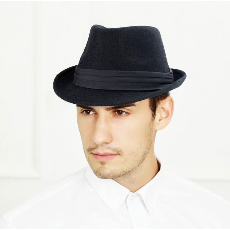 Classic Panama Fedora Hat for Women Men Gatsby Fedoras Short Brim Manhattan Structured Trilby Beach Sun Hats for Fishing Black