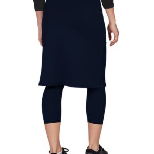 Womens Tennis Skirt with Built in Capri Leggings 20" Knee Length Skorts Skirts Drawstring Golf Skirts Skirted Leggings Navy Blue