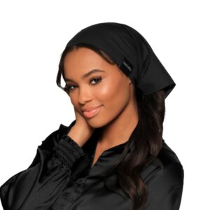 hairbrella satin-lined bandana, waterproof rain scarf, headband, satin scarf (black)