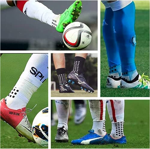 Anti-slip Sport Socks Athletic Socks Non-slip Rubber Grip for Football, Rugby, Basketball, Running, Hiking, YogaPilates (Blue Socks) One Size