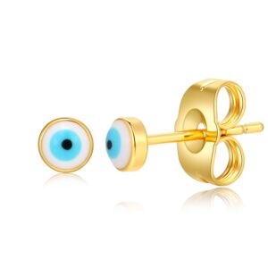 blue evil eye mini stud earrings for women little men dainty minimalist tiny cartilage tragus small cute hypoallergenic studs for birthday…