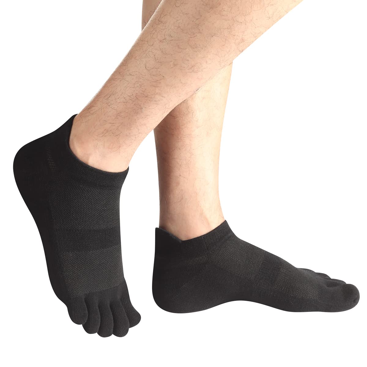 Meaiguo Men's Toe Socks Cotton Five Finger Socks Low Cut Athletic Toe Socks for Running 4 Pairs