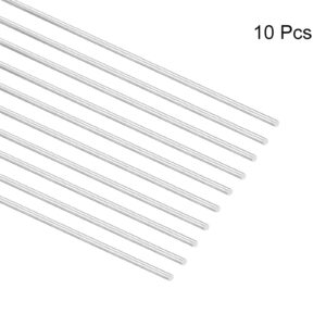 MECCANIXITY 304 Stainless Steel Round Rods, 2mm x 350mm Solid Shaft Rods for DIY Craft Model Car Helicopter Airplane, Pack of 10