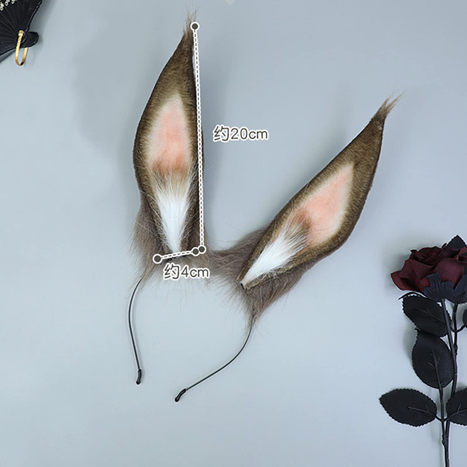 Faylay Bunny Ear Women Rabbit Animal Ears Furry Headband Party Accessories (FZGYAMY)