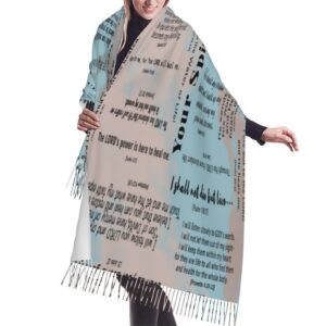 Prayer Healing Inspirational Scripture Bible Verse Religious Scarf Pashmina Shawls Wraps Dress Wedding Bridal Scarves