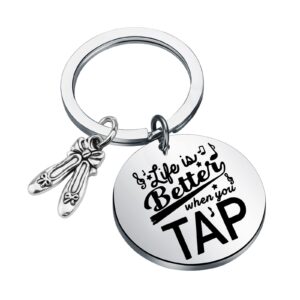 ujims life is btter when you tap dance step keychain dancers gift dance teacher keychain dance recital gifts for her (dance step keychain)