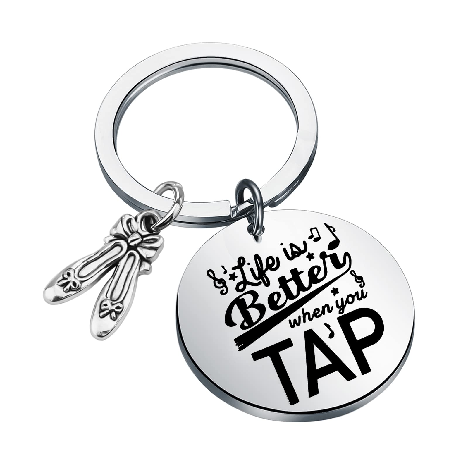 UJIMS Life is Btter When You Tap Dance Step Keychain Dancers Gift Dance Teacher Keychain Dance Recital Gifts for Her (Dance Step Keychain)