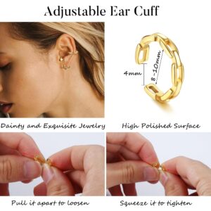 Dochais 52 Pcs Helix Cartilage Clip on Wrap Fake Earrings Ear Cuffs for Women Men Non Piercing Ear Clip (Gold/Silver)