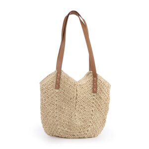 oweisong women straw beach bag large summer purse woven straw handbags tote shoulder bag for vacation travel