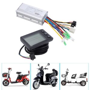 FOUF Electric Bike Motor Controller, 22A 36V 48V 500W Brushless Motor Controller LCD Panel Kit and E Bike Conversion Kit, Common Controller with LCD S866 Panel Thumb Throttle for 500W Motor