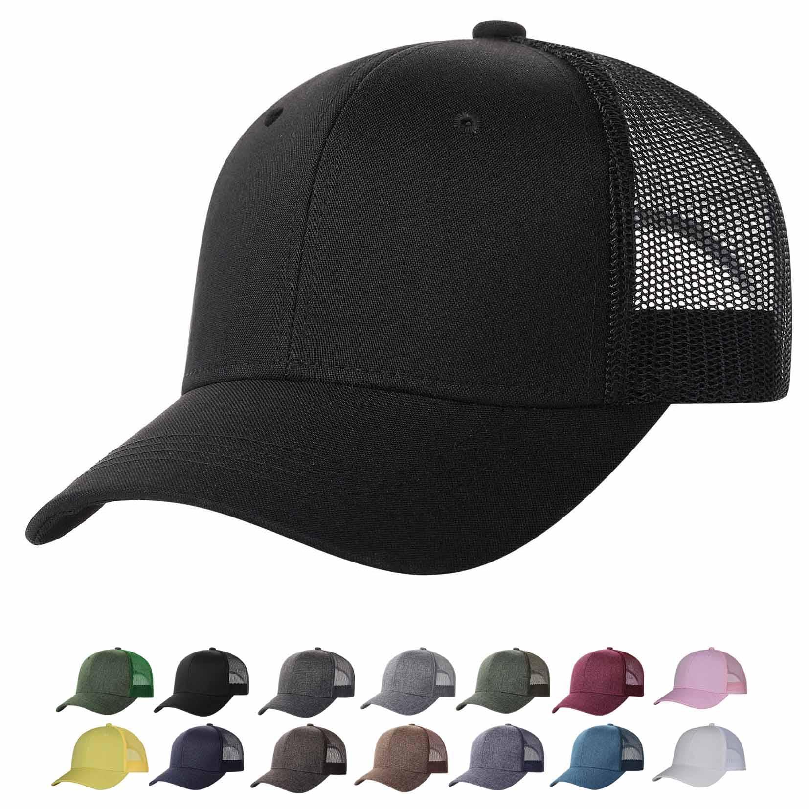 TSSGBL XL,XXL Oversized Snapback Trucker Hat Baseball Caps for Big Head Men Large Blank Mesh Work Ball Caps-Black