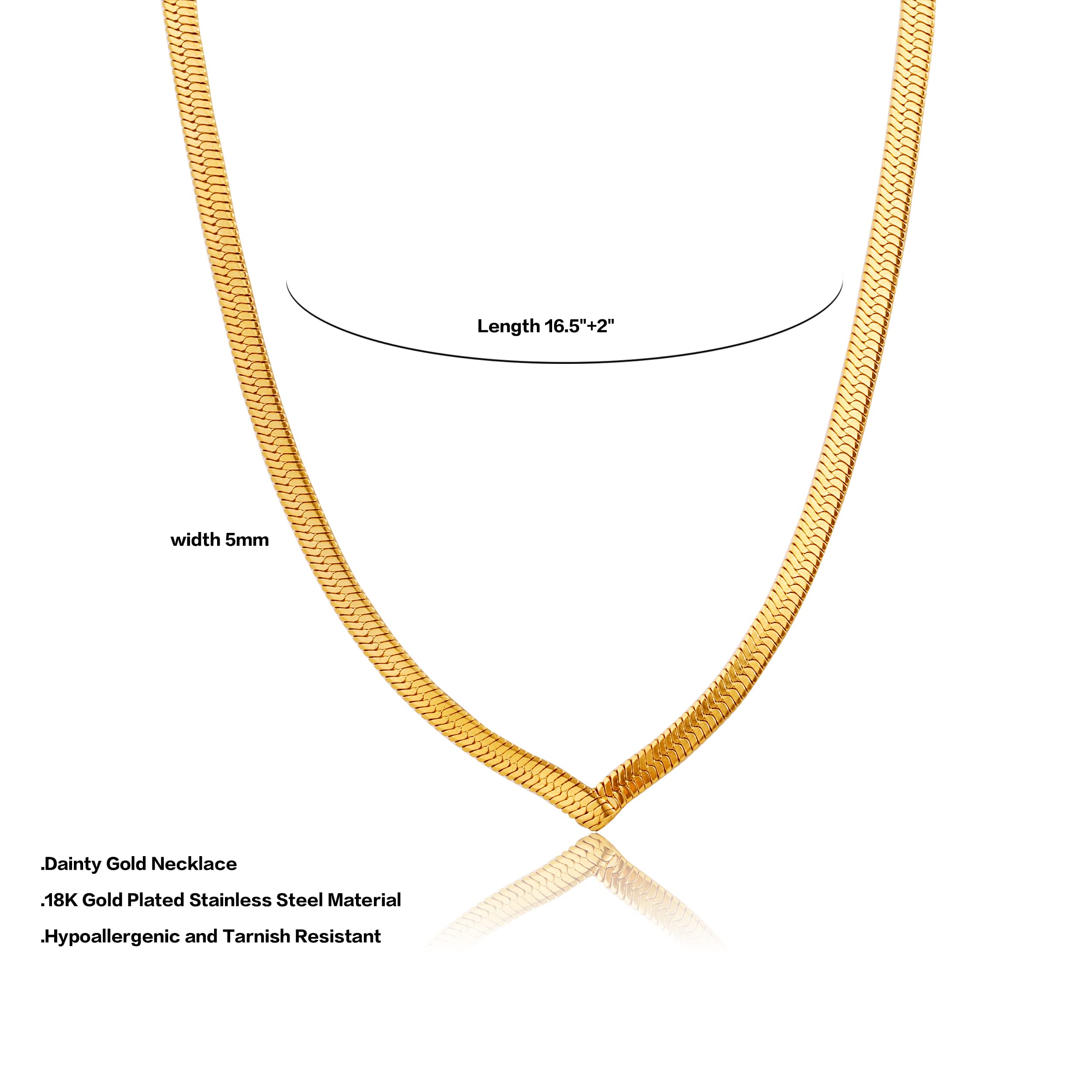 JECOMY Dainty Gold Layered Necklaces for Women 18K Gold Plated Stacked Herringbone Choker Necklace Coin Pendant Snake Chain Necklace Trendy Rope Paperclip Layering Necklace Set for Women