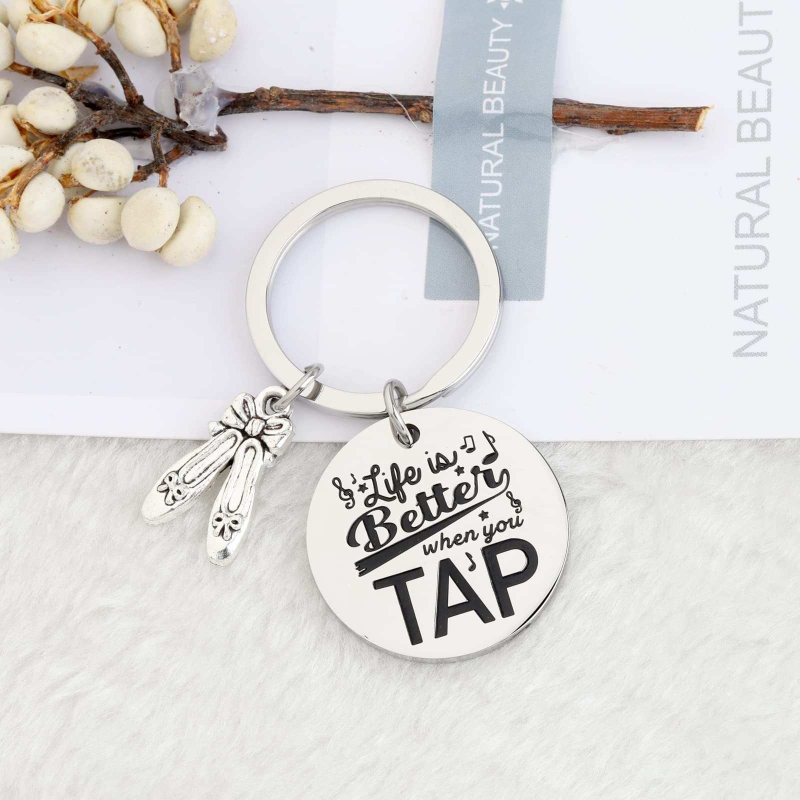 UJIMS Life is Btter When You Tap Dance Step Keychain Dancers Gift Dance Teacher Keychain Dance Recital Gifts for Her (Dance Step Keychain)