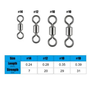 Dr.Fish 50 Pack Fishing Micro Swivels Fly Fishing Swivels Rolling Barrel Swivels High Strength Solid Rings Hook line Connector Black Nickel Swivels Fishing Tackles 6mm