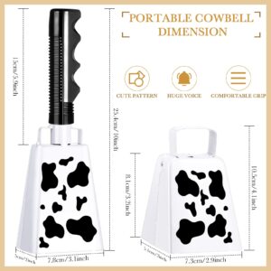 2 Pieces Cow Bell with Handle Noise Makers Cowbells for Sporting Events Football Games 8.6 Inch Hand Percussion Cheering Loud Call Bell Musical Instruments Call Bell Alarm for Parties(Lovely Style)