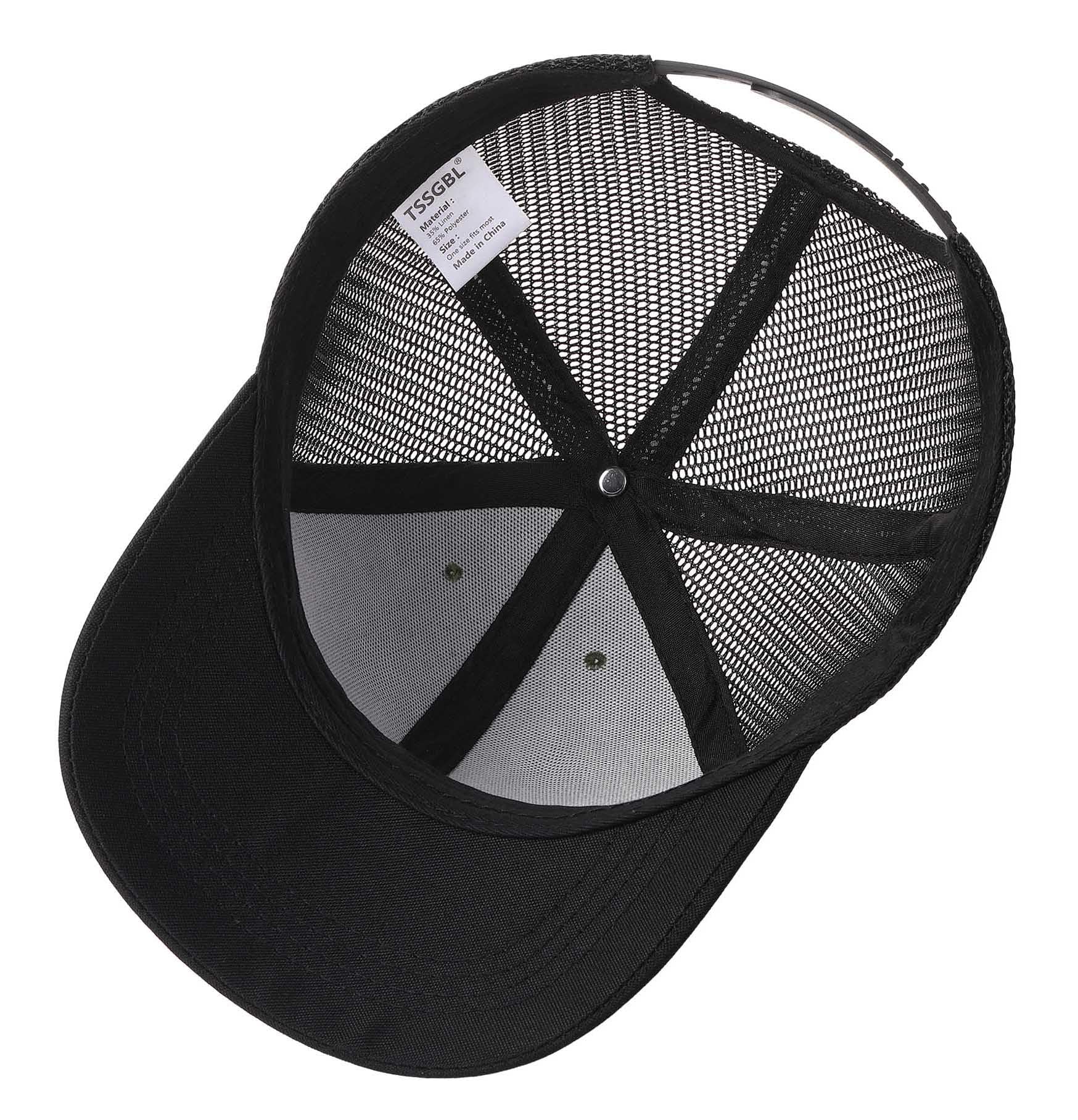 TSSGBL XL,XXL Oversized Snapback Trucker Hat Baseball Caps for Big Head Men Large Blank Mesh Work Ball Caps-Black