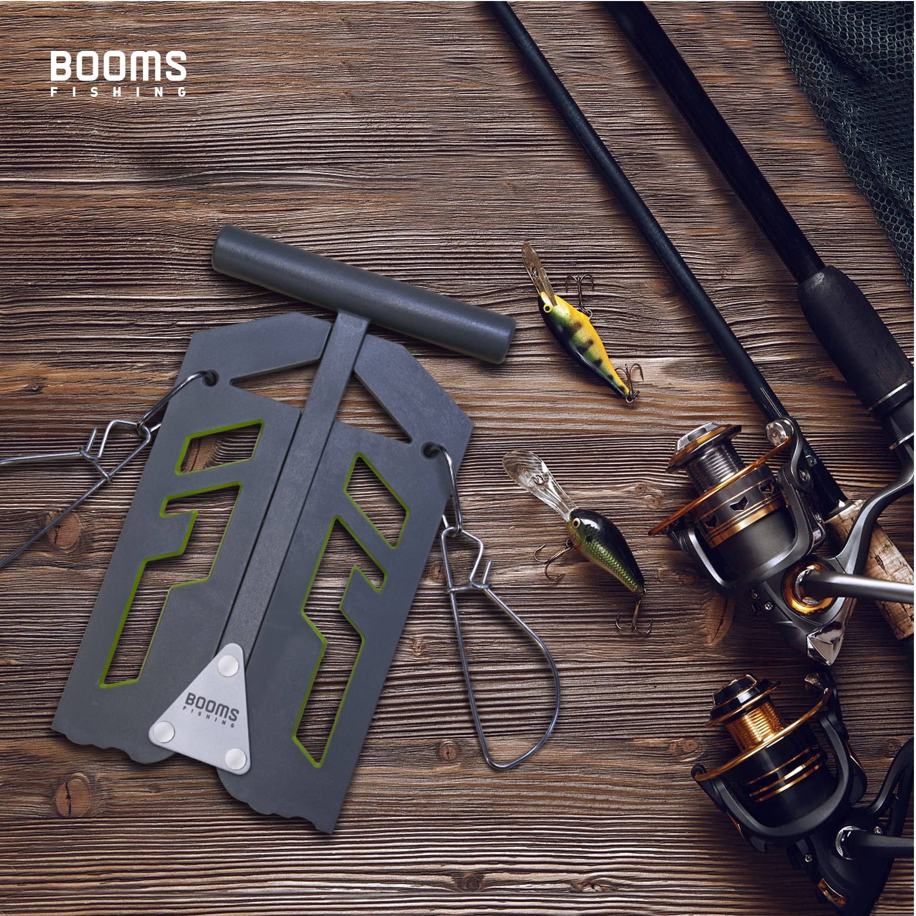 Booms Fishing TU1 Culling Beam, Tournament Fish Scale, Lightweight Foldable Style, Easy to Use and Carry, Comes with a 24" Adhesive Fish Ruler