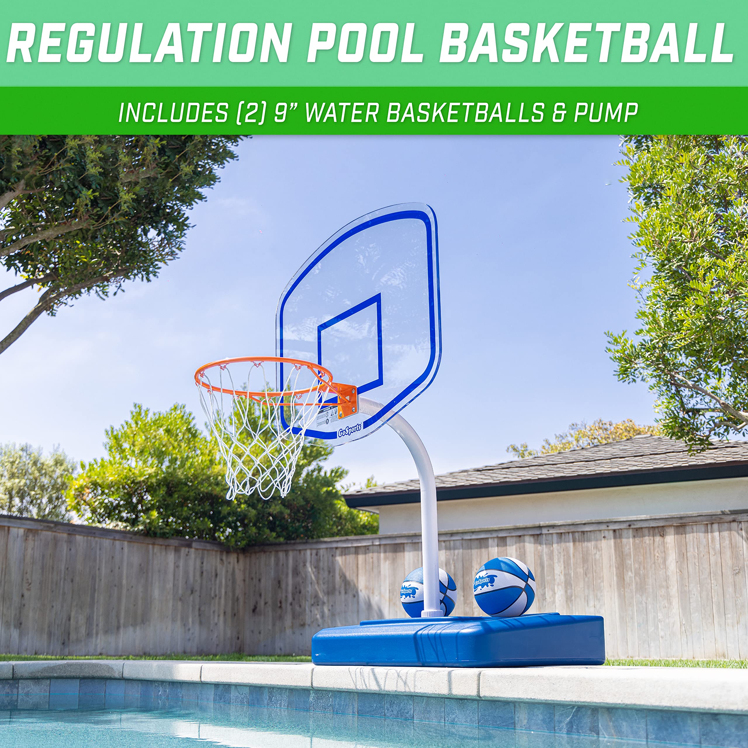 GoSports Splash Hoop ELITE Pool Basketball Hoop with Premium Acrylic Backboard and Water Weighted Base