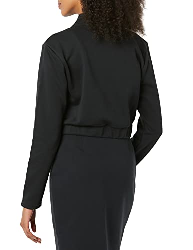 TEREA Women's Madelyn Cropped French Terry Jacket, Black, L