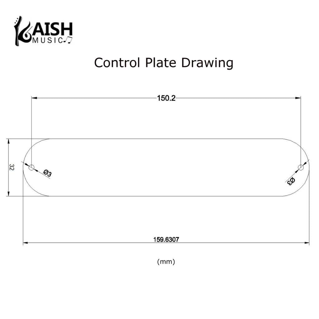 Dopro Standard 32mm Width Blank Control Plate No Hole Aluminum Anodized Tele Control Plate for FD Telecaster Black