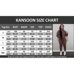 KANSOON 2 Piece Outfits for Women Sweatsuit Long Sleeves Sweatshirts and Jogger Sweatpants Jogger Sets Dark Grey M