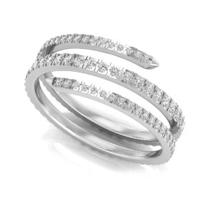 3/4 carat cubic zirconia spiral wrap twist around eternity band ring for women in 925 sterling silver (vvs, 0.74 ctw) cz promise ring size 8 by facet jewel