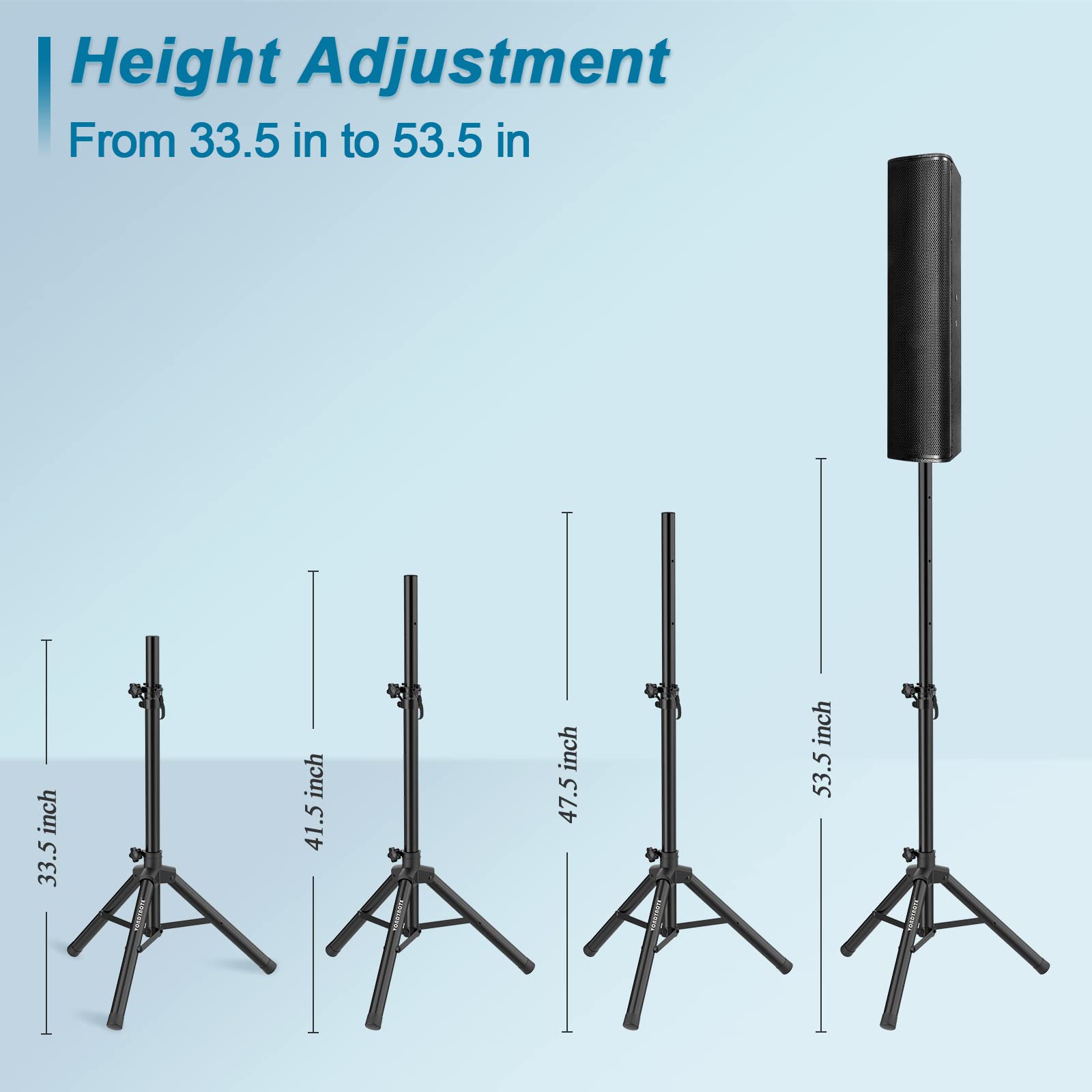 Vondynote Tripod Speaker Stands PA DJ Short Tripod Speaker Stand Slim Mini Speaker Stand, Single