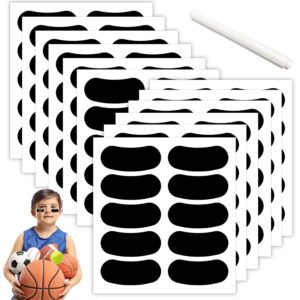 60 Pairs Eye Black Stickers for Kids - 1 White Pen Customizable Lettering Baseball and Football Eye Black Stickers - Great for Football Baseball Lacrosse Softball Fans on Game Day