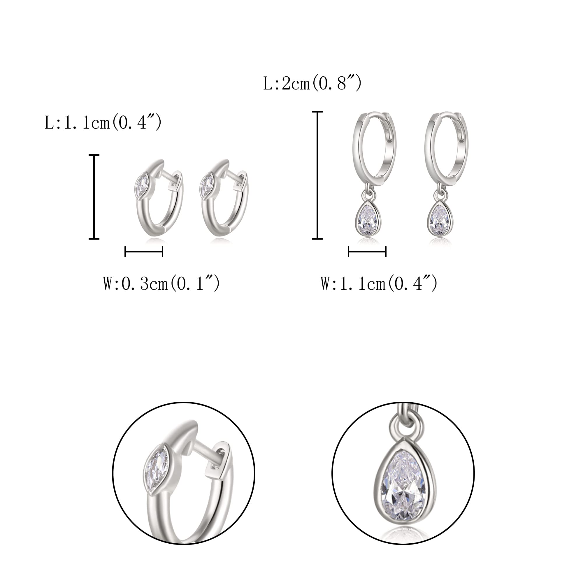 FANZE 5Pairs Earrings Set, Stud Earrings Set Chain Earrings Hoop Earrings Set for Women Fashion Jewelry Gift Women