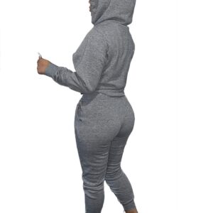 KANSOON 2 Piece Outfits for Women Sweatsuit Long Sleeves Sweatshirts and Jogger Sweatpants Jogger Sets Dark Grey M