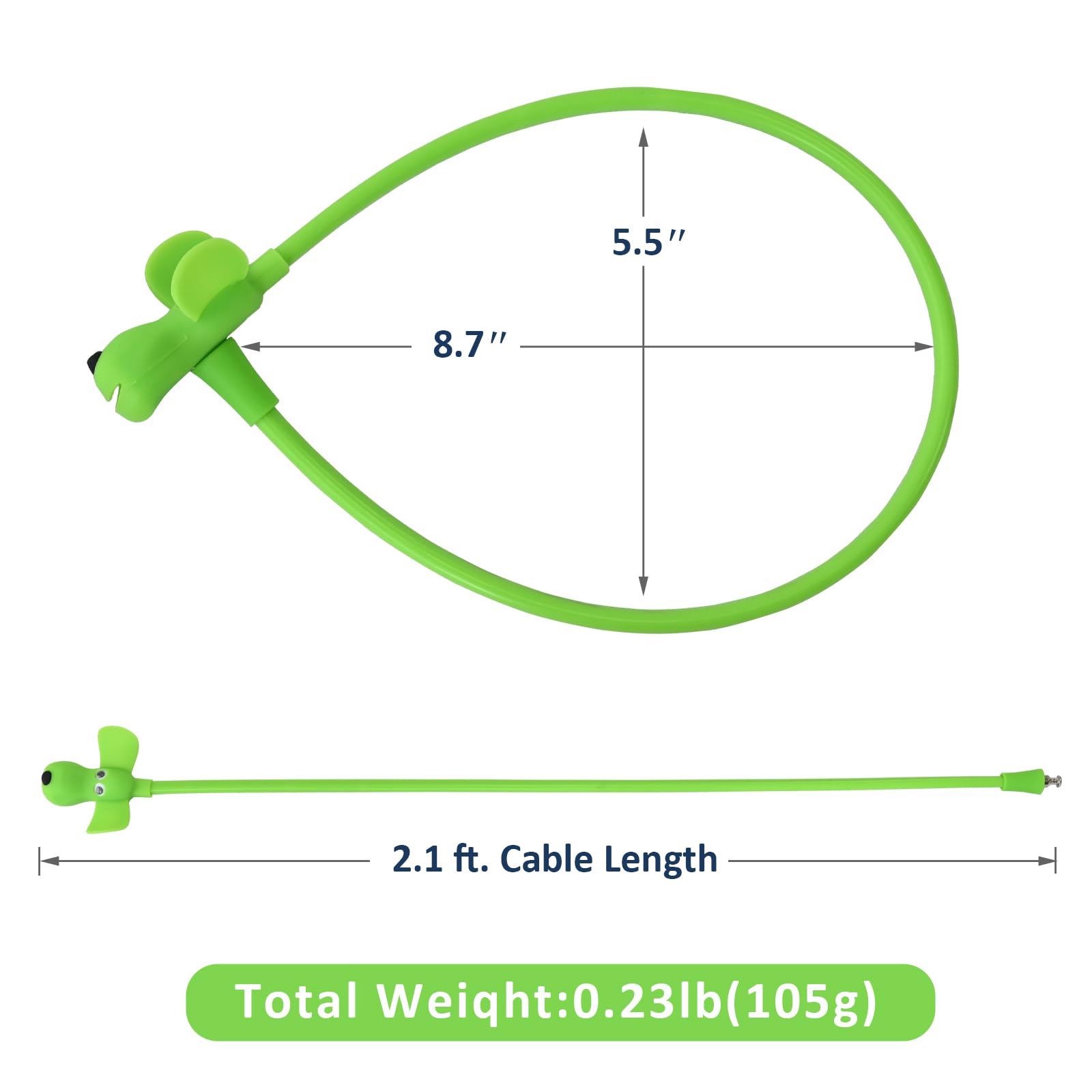 WOOQOTT Cable Lock Bike Cable Lock with Keys,Silicone Covered Bike Lock Kids Cable Lock Cartoon Lock,Lock for Bike,Door,Skateboard,Helmet and More Green