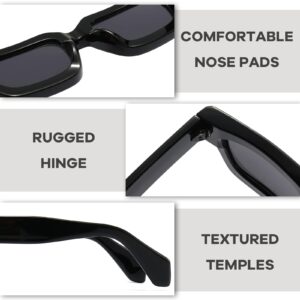 SHEEN KELLY Retro Thick Rectangular Sunglasses For Men Women Trendy Chunky Square Frame Tinted Lens Fashion Cute Eyewear