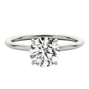 BRIGHTS COLLECTION 1/2 Carat Lab Grown Diamond Solitaire Engagement Rings For Women In 10K White Gold In Ring Size 6.5