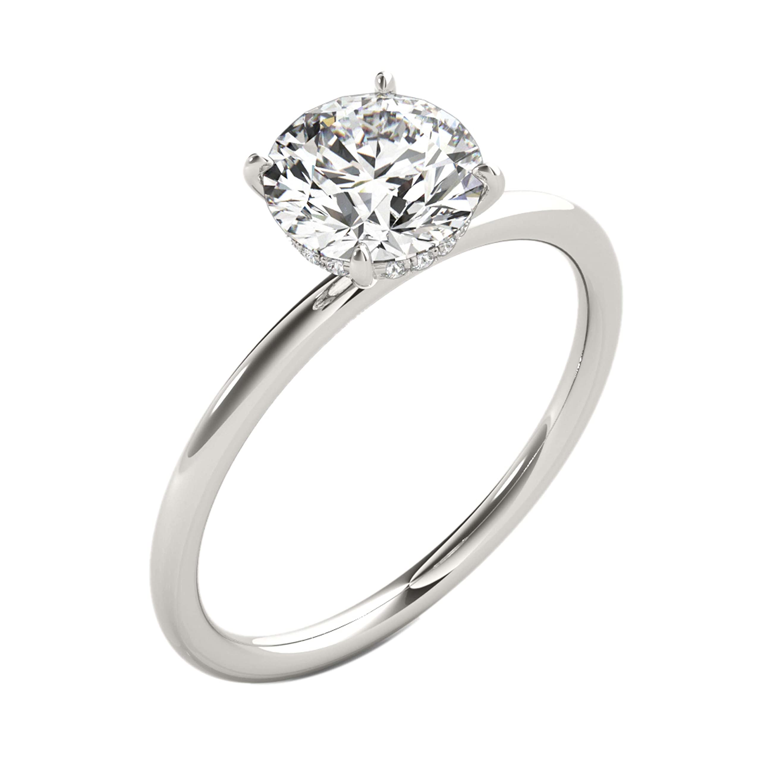 BRIGHTS COLLECTION 1/2 Carat Lab Grown Diamond Solitaire Engagement Rings For Women In 10K White Gold In Ring Size 6.5