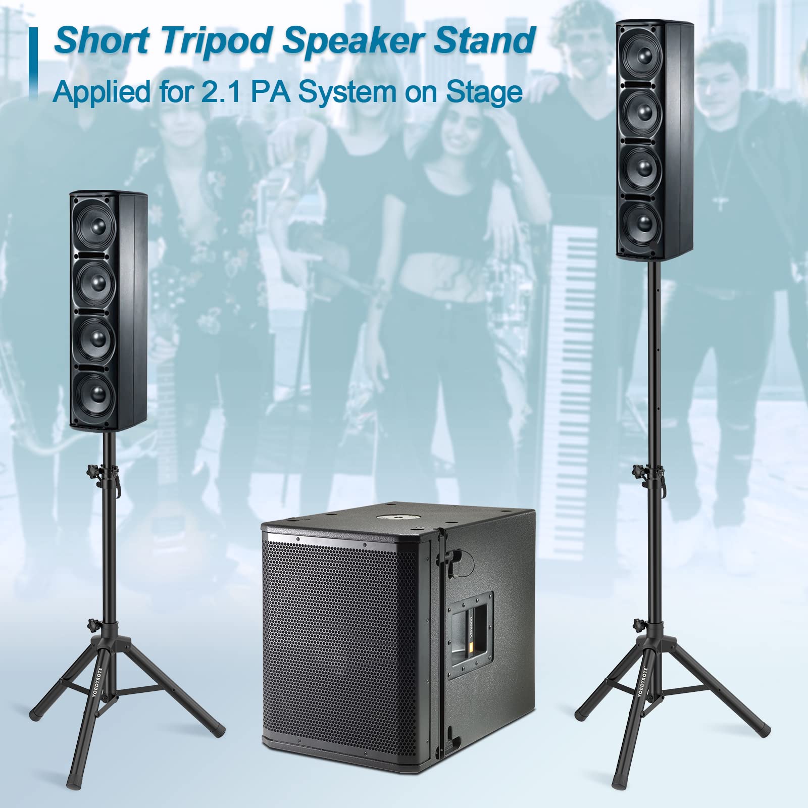 Vondynote Tripod Speaker Stands PA DJ Short Tripod Speaker Stand Slim Mini Speaker Stand, Single