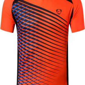 jeansian Men's Sport Quick Dry Fit Short Sleeves T-Shirt Tees Shirt Tshirt Tops Golf Tennis Running LSL230 Orange XXL