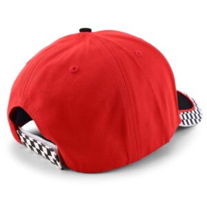 Armycrew XXL Oversized Racing Flag Structured Cotton Twill Baseball Cap - Red - 2XL