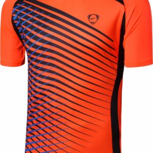 jeansian Men's Sport Quick Dry Fit Short Sleeves T-Shirt Tees Shirt Tshirt Tops Golf Tennis Running LSL230 Orange XXL