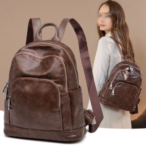 SPYBY Women's Fashion Backpacks Purses, Travel Luggage Bags Wallets, Genuine Leather Casual Daypacks (Color : Brown)