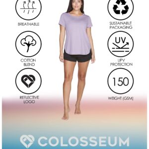 Colosseum Active Women's Myla Short Sleeve Scoop Neck Tee (Amethyst, Large)