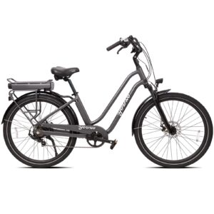 sdu young electric hybrid cruiser bike, up to 90 miles long rang, true comfort 350w pedal assist beach city commuter 27.5" e-bike for adults