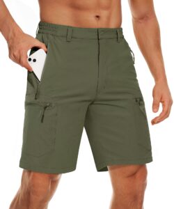 magcomsen shorts for men hiking shorts for men with pockets casual mens shorts quick dry tatical shorts for men camping shorts summer shorts for men army green