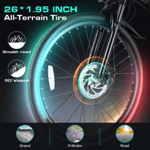 Vivi Electric Bike for Adults 26" Ebike, 500W Folding Electric Bike, 20MPH Adult Electric Bicycles with Removable 48V Battery, Up to 50Miles Range, Cruise Control, Dual Shock Absorber, UL 2849