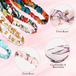 Janinka 60 Pcs Boho Knotted HairBands for Women's Hair Bulk, Twist Knotted Headband Non Slip Head Wraps for Wigs washing face, Stretchy Floral Bandeau Hairband Hair Accessories