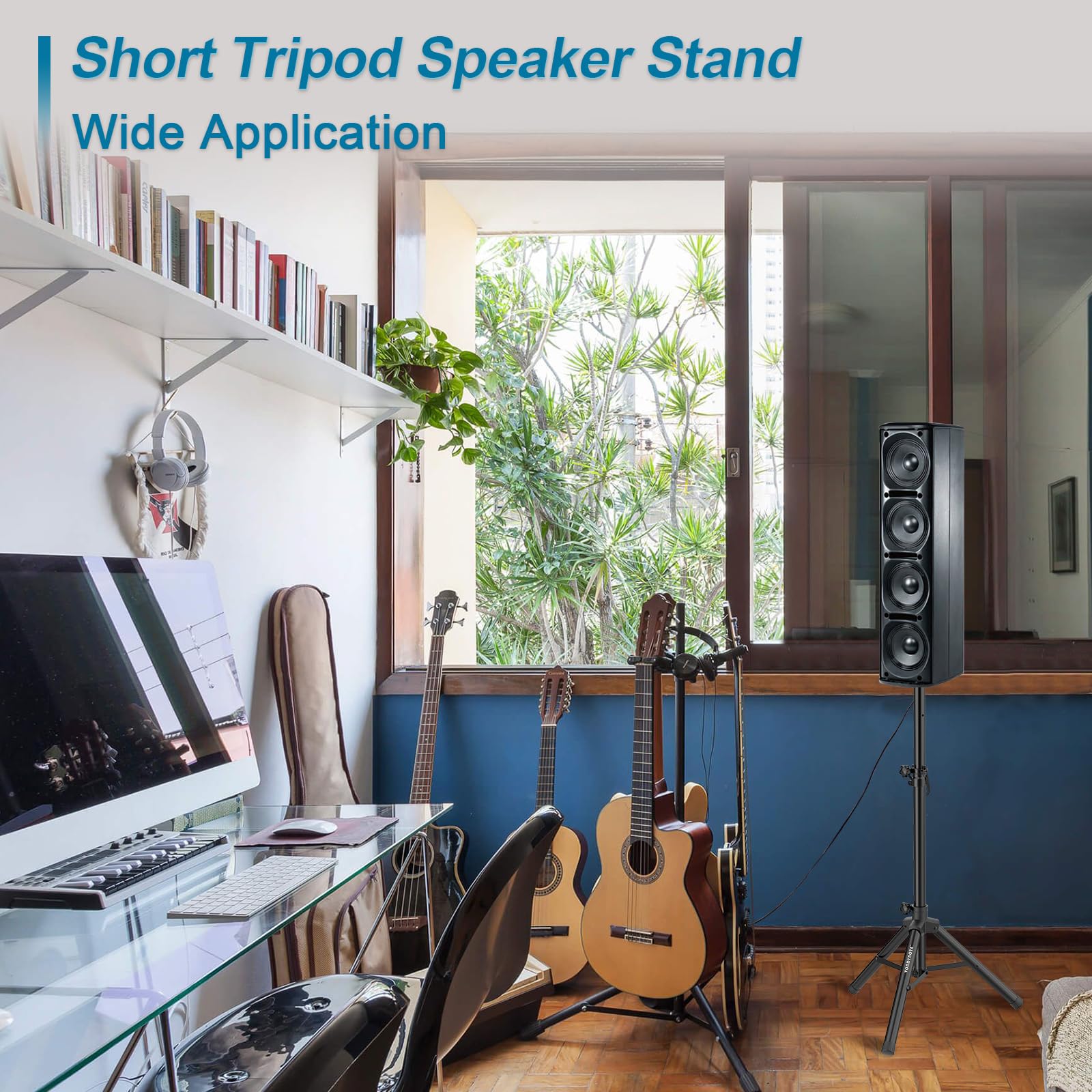 Vondynote Tripod Speaker Stands PA DJ Short Tripod Speaker Stand Slim Mini Speaker Stand, Single