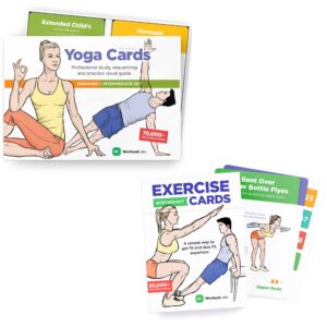 WorkoutLabs Exercise & Yoga Cards I & II Set Total Fitness Bundle for Home No-Equipment Workouts and Yoga · Premium Plastic Flashcard Decks