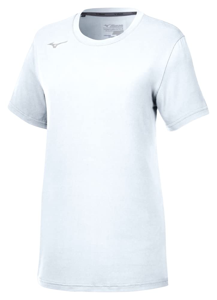 Mizuno Women's Standard Short Sleeve Attack Tee 3.0, White, Medium