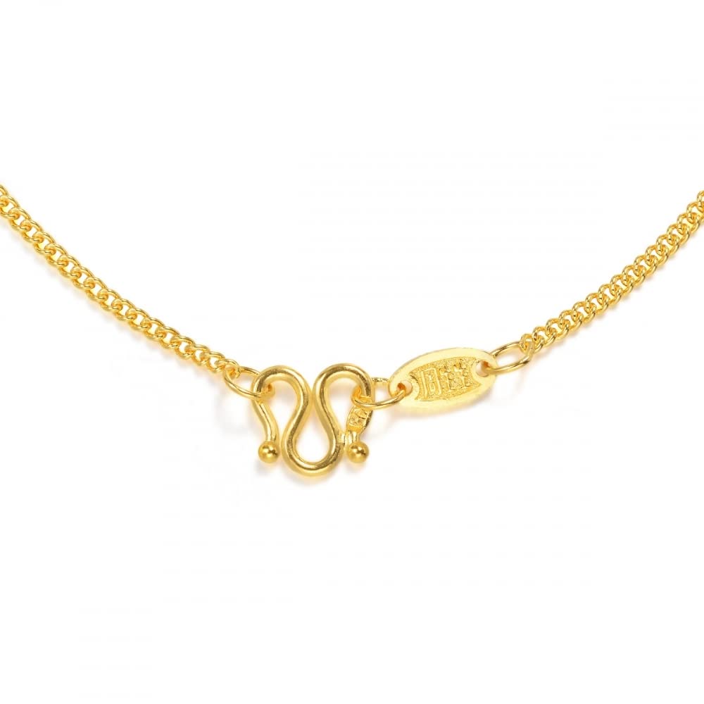 CHOW SANG SANG 999.9 24K Solid Gold Price-by-Weight 10.85g Gold Simple Curb Necklace for Women 09533N | 17.7", (45 CM)