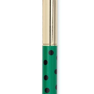 Kate Spade New York Metal Ink Pen Key Fob, Black Ink Ballpoint Keychain Pen, Autumn Dot