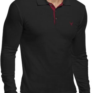 YTD Mens Polo Shirts Long Sleeve Cotton Golf Polo Shirts for Men Slim Fit Casual Tops